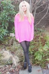 neon jumper dress