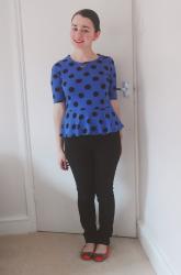 Polka dot peplum