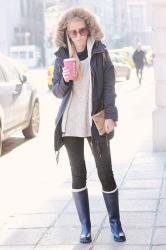 cozy layers and hot chocolate