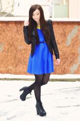 royal blue silk dress