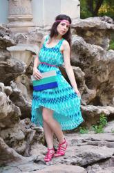 Aqua Print Dress