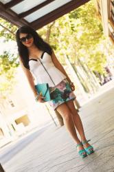 Peplum, Teal, and Sky High Heels