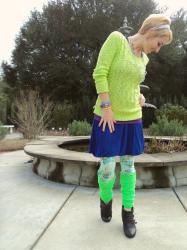 What's flowery and cobalt and neon all over?