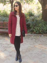 Burgundy coat