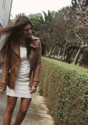 WHITE DRESS, BROWN JACKET AND... I'M COLD!