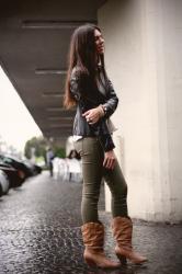 GREEN WAXED JEANS 