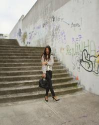 BABY STEPS WITH A TWEED JACKET AND A PROENZA SCHOULER