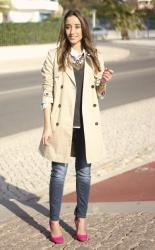 Trench & Pink Shoes