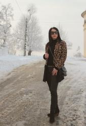 Leopard print coat