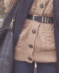 brown cardigan