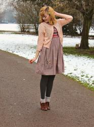 That Pink Cardigan, the Gingham-y Bow Dress and Extra Chilly Mornings