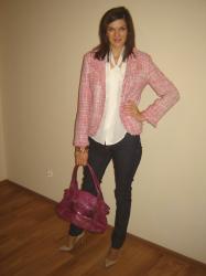 Pink tweed blazer 