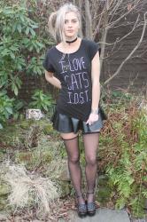 I love cats tee & hold ups