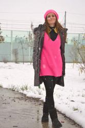 Pink in the snow
