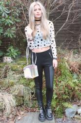 mesh crop top & high waisted leggings