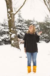 Snow, boots, dog & cat!