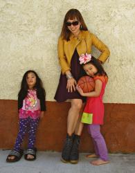 Mustard Leather Jacket, Neon Tassel Loafers and Panty Wear