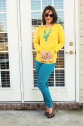 Yellow and Teal