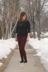 Outfit Post - Black, Burgundy and Bubbles