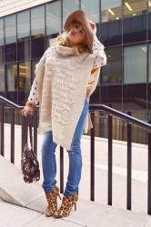 PONCHO WITH YELLOW BOLERO JACKET