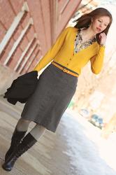 Floral Mustard & Gray