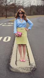 Neon Tweed & What I Wore to Work Linkup Date