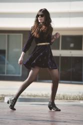 Velvet dress and Gold details