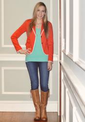 BRIGHT RED GAP BLAZER