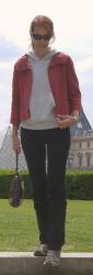 Raspberry cropped jacket; 6 different ways
