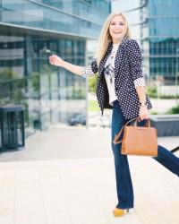 Look Of The Day :: Dots Print and flared Jeans 