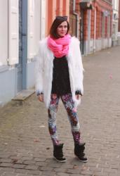 Leggings, Sneaker Wedges and Shaggy Fur