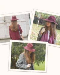 Burgundy hat looks