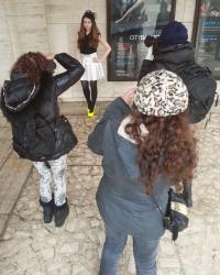 Paparazzi Moment Outside Lincoln Center During New York Fashion Week