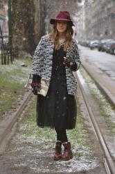 Outfit of the day: Milan Fashion Week / Under the snow