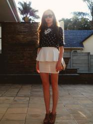 Polka Dots & Peplum Skirt