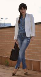jeans y blanco