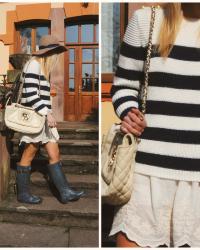 Navy look.