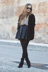 Striped v-neck shirt
