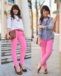 4 Ways To Wear Neon Pink Pants