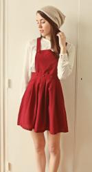 Red Pinafore Dress