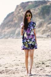 Floral Dress in Leo Carrillo Beach