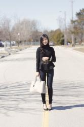 Turtleneck peplum