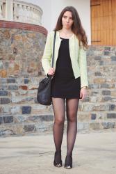 Neon tweed & black