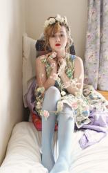 Spring Princess Florals and Baby Blue Tights