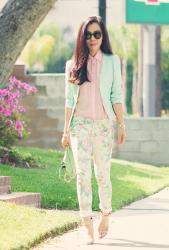 Like Ice Cream: Floral Jeans + Lulu’s Peplum Jacket