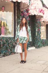 Palm Leaf Print Suit