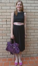 Ruffle Top, Jacquard Pencil Skirt, Marco Tagliaferri Bag | Asos Lace Dress, LV Bandeau Belt, Balenciaga Sapphire City
