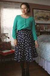 Refashion: Polka dot dress to skirt