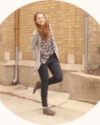 dotty, printed jeans, and big spots