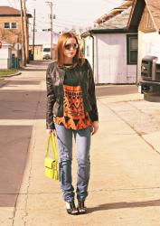 Faux Leather Jacket/Bright Bag…Take Two
